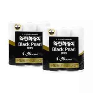 4겹 화장지 롤화장지 100% 천연펄프 착한화장지 블랙펄 4겹 30M x 24롤 (2팩)