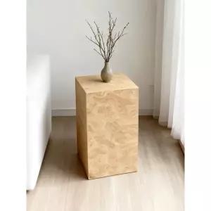 벌우드 오브제 천연 사각 테이블 진열대 선반 받침대 정사각형 30 x 30x10