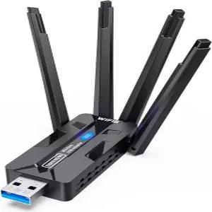 PC WiFi 어댑터용 USB 1800Mbps 최대 속도 4 고이득 안테나 초장거리 신호 수신 무선 데스크톱 및 노트북