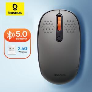 Baseus 마우스 블루투스 무선 컴퓨터 PC MacBook 태블릿 노트북 용 2.4GHz USB 나노 수신기가있는 1600 인