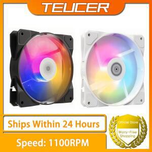 TEUCER P16 RGB 팬 120mm Pc 컴퓨터 케이스 레인보우 히트 싱크 4PIN 12cm CPU 쿨러 무음