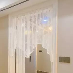 주방 창문 바란스 커튼 패브릭 가리개 2개 세트