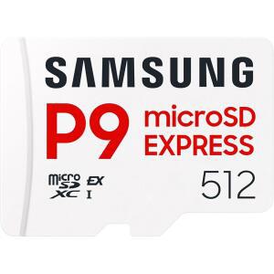 삼성 P9 Express 마이크로SD 닌텐도 스위치 2용 512GB 고속 게임 메모리 카드 최대 800MB/s 읽기 310MB/s 쓰기 4K UHD 비디오 콘솔 카메라 MB-MK512T /WW