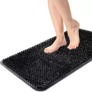 Yolife 샤워 발 스크러버 매트 스크러브 브리스틀이 있는 미끄럼 방지 목욕 부드러운 마사지기 25.6인치 x