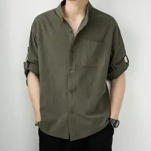 린넨 셔츠 캐주얼 오픈 데일리 차이나 셔츠 남방 여름 소매