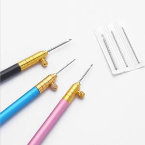 자수 탬버 크로셰 후크, 3 바늘 스티치 공예 키트, DIY 바느질 뜨게 프렌치 루네빌