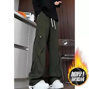 남친 팬츠 면 캐주얼 기모 도톰 통 KS1