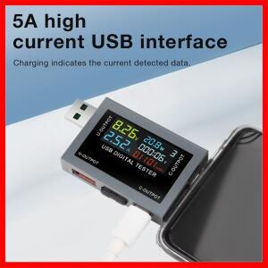 DC4~30V 전압 전류 전력 측정기 USB Type-C 테스터 컬러 스크린 보조 배터리 충전 감지기 표시기