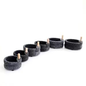 미니 마블 단품 10x5cm 블랙 다육이 2호 멧돌 화분