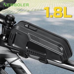 NEWBOLER 1.8L 자전거 가방 방수 사이클링 탑 프론트 튜브 프레임 대용량 MTB 로드 패니어 블랙 액세서리