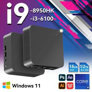 윈도우 11 프로 인텔 호환 코어 i9 8950HK i3-6100 미니 PC 컴퓨터 16GB 1TB 2TB 4K 게이밍 WiFi6 USB 휴대