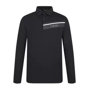 [핑]골프 남성 사각 조직 카라 긴팔 티셔츠 111E1TO108-BK_BP