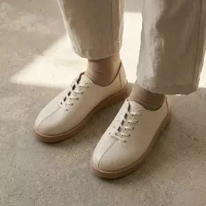[쥬비샵]5cm 키높이 통굽 데일리 엠보 더비슈즈 아이보리