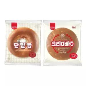 옛날간식 (JH삼립) 정통단팥빵 5봉 + 정통크림빵
