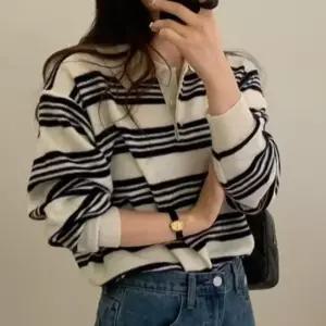 간절기 가을 봄 여성 카라 넥 루즈핏 니트 티 ivory