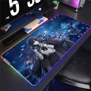 가수 일본인 Ado 도어 매트 LED 라이트 RGB 빛나는 키보드 데스크 컬러 방수 사무실 마우스 컴퓨터