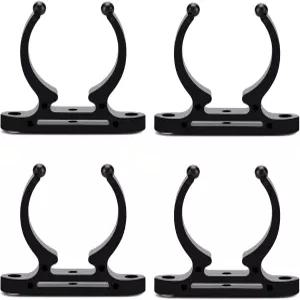 클라우헤드 4PCS 보트 후크 홀더 나일론 사다리 클립 직경 1-1/2인치용 검은색 패들 보관 클램프