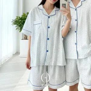블루브리즈 스트라이프 커플잠옷 반팔 반바지 상하세트