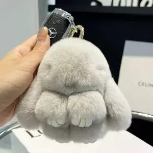 [하프클럽/]보들보들 토끼 인형 가방걸이 10cm 그레이 귀여운 캐릭터 열쇠고