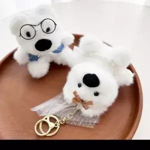 [하프클럽/]귀여운 백곰 인형 가방 참 장식 커플 열쇠고리 우정 선물 자동차