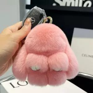 [하프클럽/]귀여운 토끼 봉제 인형 가방 고리 10cm 핑크 감성 소품
