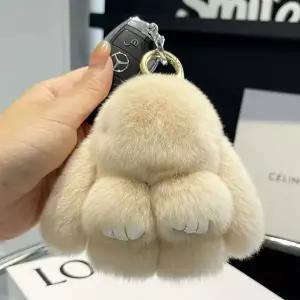 [하프클럽/]귀여운 토끼 봉제 인형 가방 고리 10cm 베이지 감성 참 장식