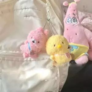 [하프클럽/]귀여운 동물 봉제 인형 병아리 펭귄 곰 토끼 캐릭터 가방 참 장