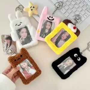 [하프클럽/]귀여운 동물 캐릭터 털 포카홀더 포토카드 보관함 가방 참 강아