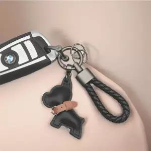 [하프클럽/]가죽 강아지 고급 자동차 고리 선물용 데일리 가방 참 장식