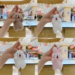 [하프클럽/]귀여운 동물 인형 강아지 고양이 토끼 백참 가방고리