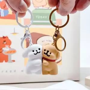 [하프클럽/]강아지 커플 자석 반려견 우정 아이템 애견 가방 고리 열쇠고리