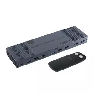 2x2 듀얼 디스플레이 DP HDMI KVM 스위치 USB3.0 선택기KVM 사운드 오디오 HDMI분배기 분배기 양방향