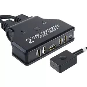 2포트 KVM 스위치 분배기 4K 60Hz SWITCHKVM선택 HDMI선택 HDMI 디스플레이선택 사운드선택 오디오선택 양