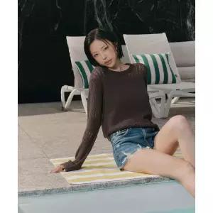 THEATG [김고은 착용][3PACK] 26SS 린넨혼방 크로쉐 블록 니트