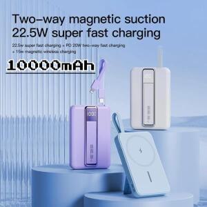 CCC 10000mAh 오리지널 파워뱅크 케이블 포함 마그네틱 파워뱅크 무선 고속 충전기 아이폰 삼성 샤오미 화