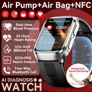 2025 AI 진단 ECG 건강 스마트 워치 남성 혈압 지질 요산 NFC 공기 펌프 에어백 건강 Smartwatches 여성 IO