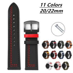 20 22mm 가죽 스트랩 삼성 갤럭시 시계 3 41mm 45mm Active2 기어 S3 스트랩 팔찌 화웨이 시계 3/GT 2 Pro