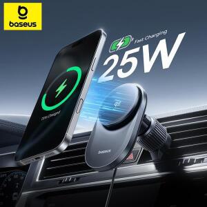 베이스어스 Qi2.2 25W 차량용 마그네틱 무선 충전기 아이폰 17 16 15 고속 충전 삼성 샤오미 차량용 핸드폰