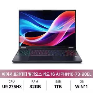 MI 에이서 프레데터 헬리오스 네오 16 AI PHN16-73-90EL WIN11