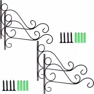 TIHOOD 4PCS 금속 식물 브래킷 철벽 설치 새 모이통 등불 풍차 화분 야외 장식 후크 걸이