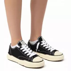 미하라 야스히로 피터슨 VL OG 솔 캔버스 로우탑 스니커즈 블랙 25FW A09FW733