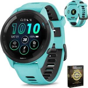 Garmin 010-02810-02 포러너 265 GPS 스마트워치 아쿠아/블랙 미국 공식 파트너 모델 데코 에센셜 CPS