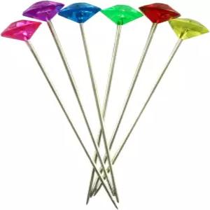 DIY 웨딩 장식용 바티노 1박스 100개 크리스탈 플라워 부케 핀 다이아몬드 헤드 혼합 색상 코사지