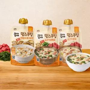 맘스쿠킹 스파우트 이유식 9개월~ 100g 10입 3종 택1(전복표고/소고기무국/소고기미역국)