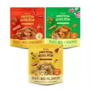[내일도착] 푸드렐라 프로틴롤팝 40g 3종 (허니버터맛,스윗갈릭맛,매콤양념맛 / 소비기한 26.08.23 이후)