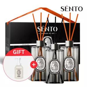 SEN.TO 프리미엄 디퓨저 550ml 3개입 대용량 선물세트 4종향 모음전+핸드워시베이비파우더1개