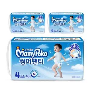마미포코 썸머팬티 남아용, 4단계, 대형, 48매, 3팩, 1개