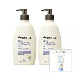 아비노 데일리모이스쳐라이징 스트레스릴리프 바디로션 354ml, 2개+증정(더멕사 밤 75ml, 1개)