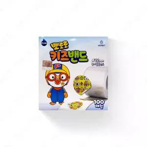 뽀로로 키즈밴드 주사밴드 22mm 원형 반창고 100매 1롤