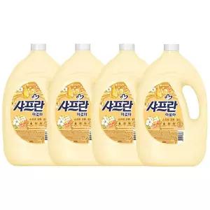 샤프란 아로마 섬유유연제 소프트 코튼 용기 3.1L, 4개
